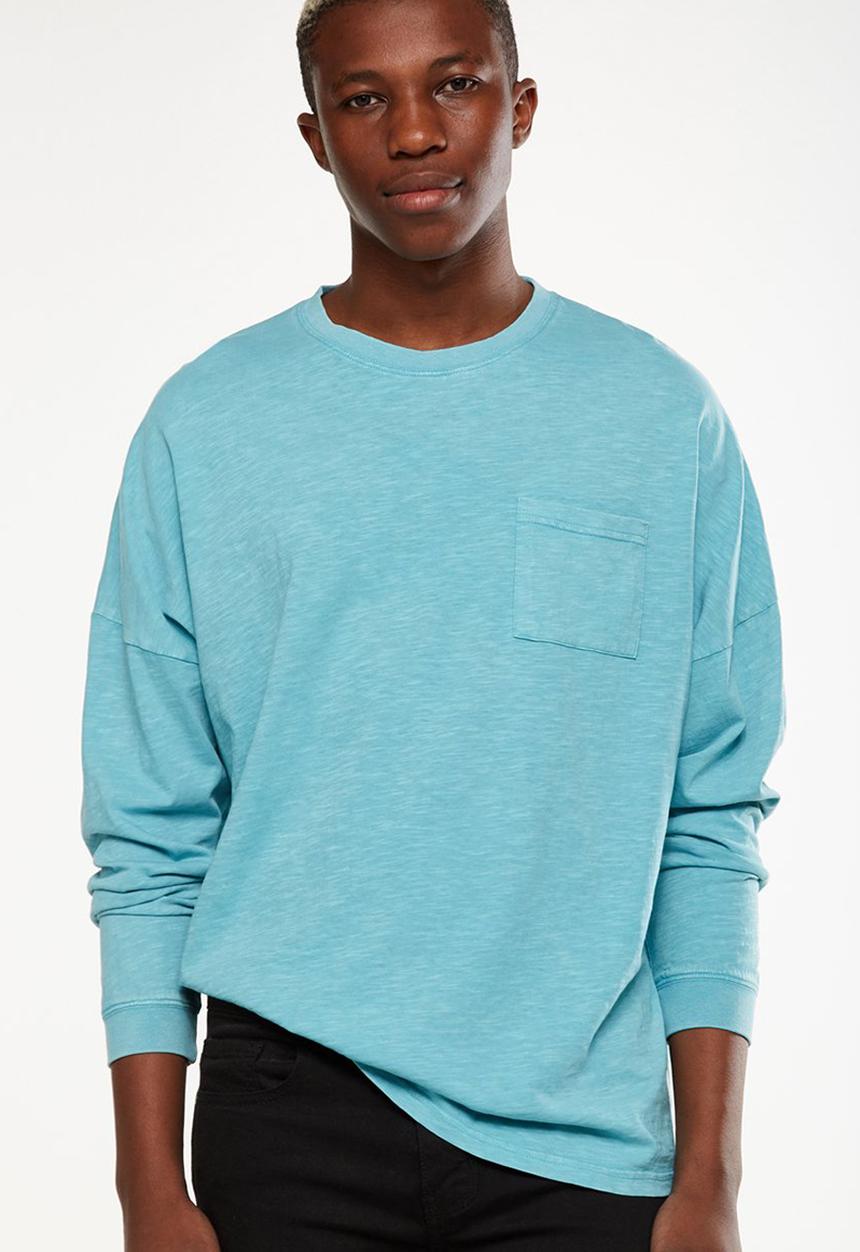 Cotton On - Drop shoulder long sleeve tee - blue 