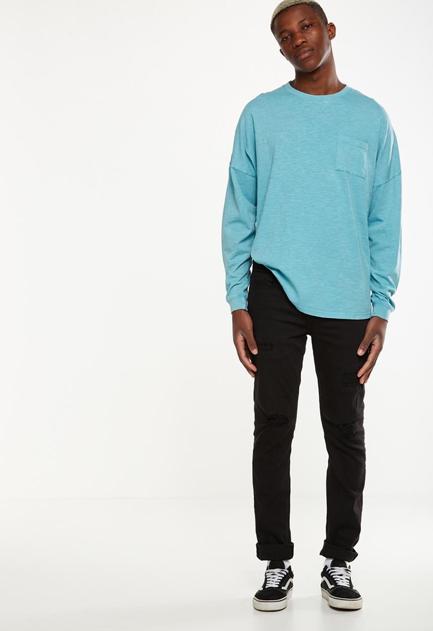 Cotton On - Drop shoulder long sleeve tee - blue 