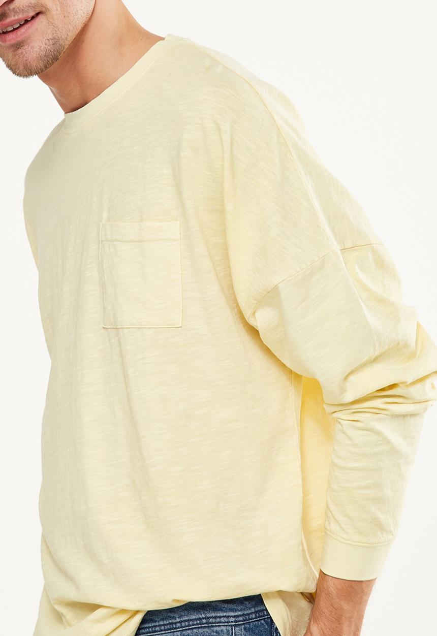 Cotton On - Drop shoulder long sleeve tee - yellow 