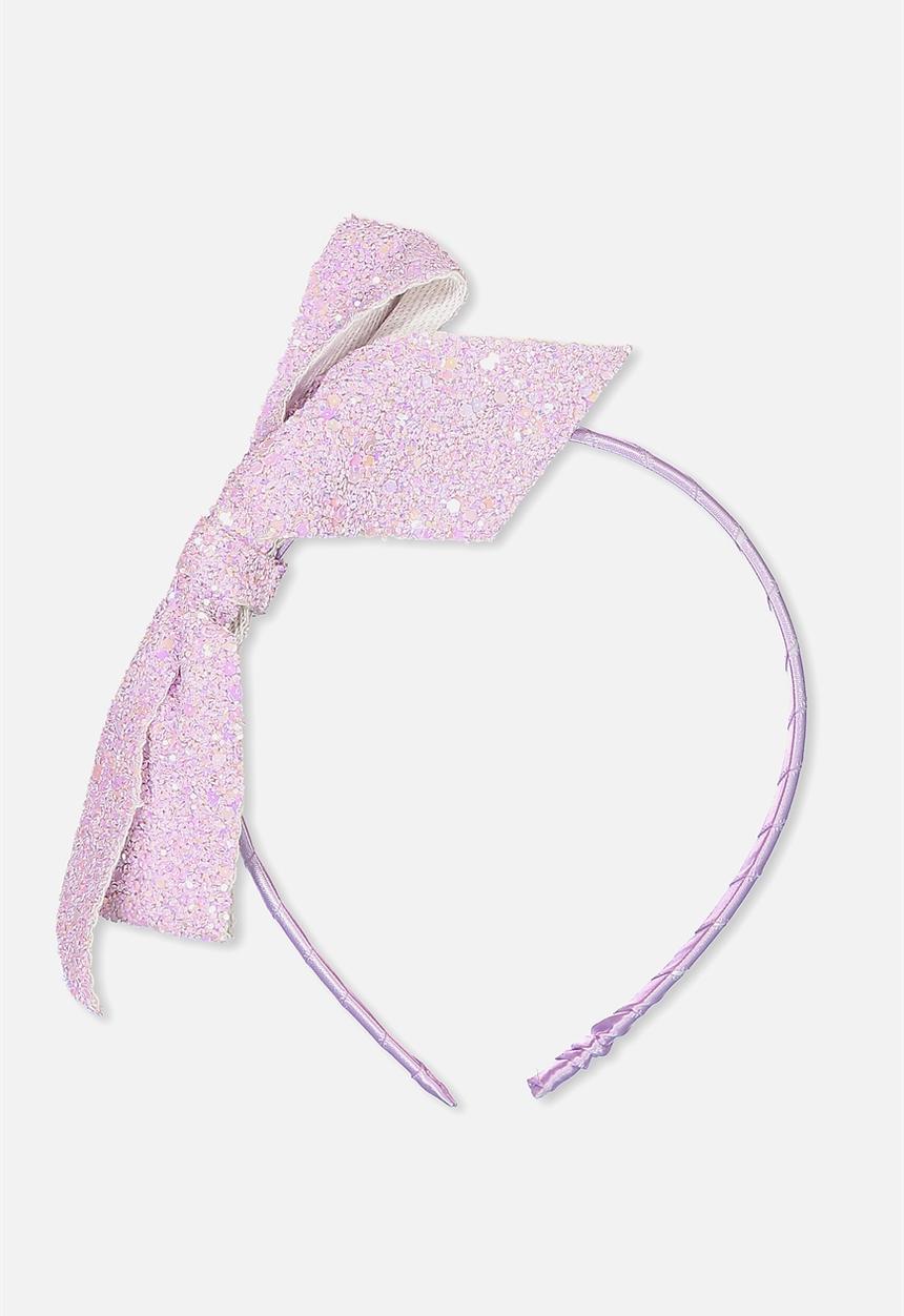 Cotton On - Glitter bow headband - purple 