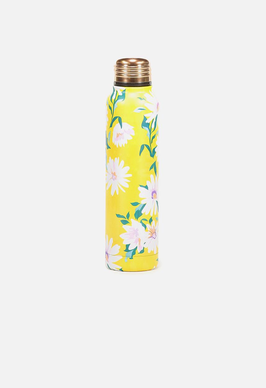 Typo - Small metal drink bottle - yellow daisy