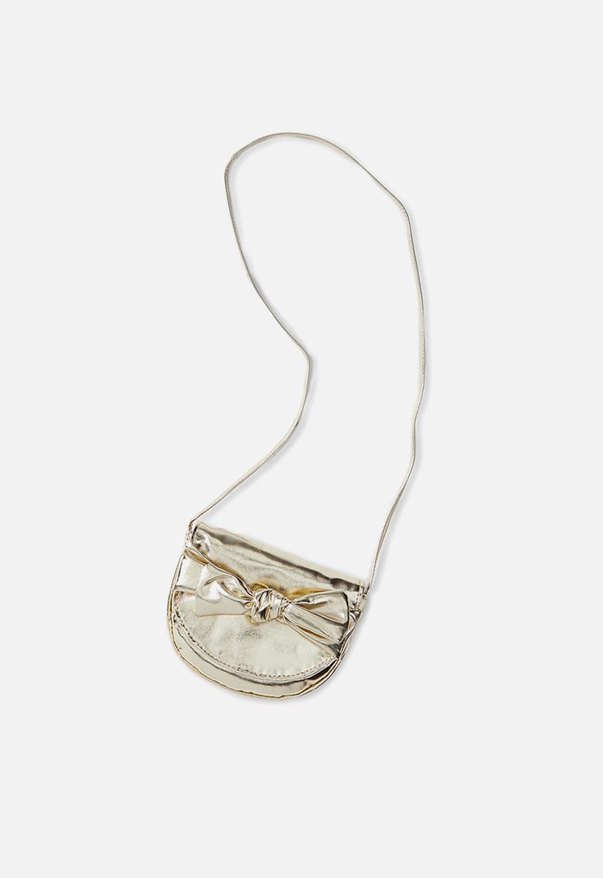 Cotton On - Kids metallic bow bag - gold 
