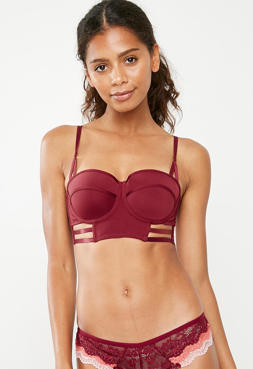 New Look - Side strapping balcony bra - red 
