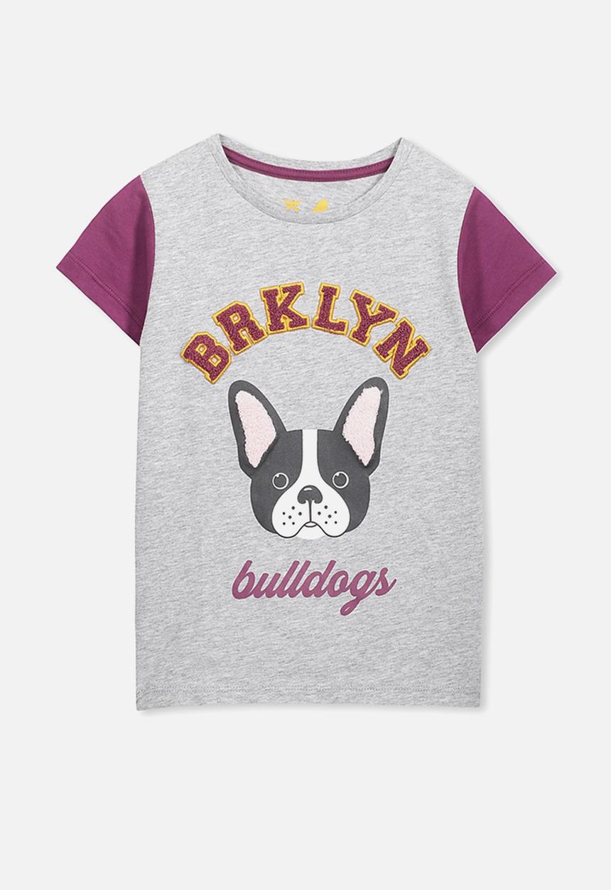 Cotton On - Anna short sleeve tee - grey & purple 