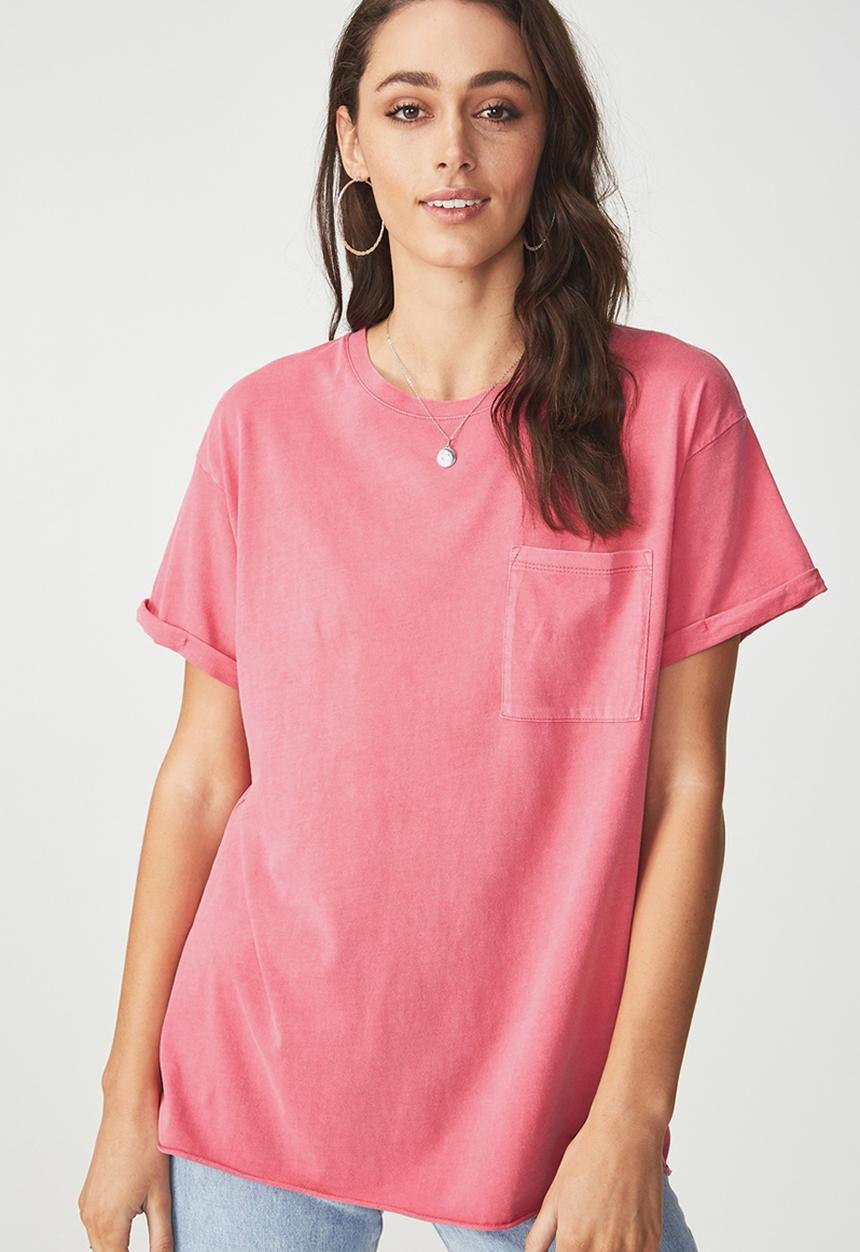 Cotton On - Boyfriend pocket tee - pink 
