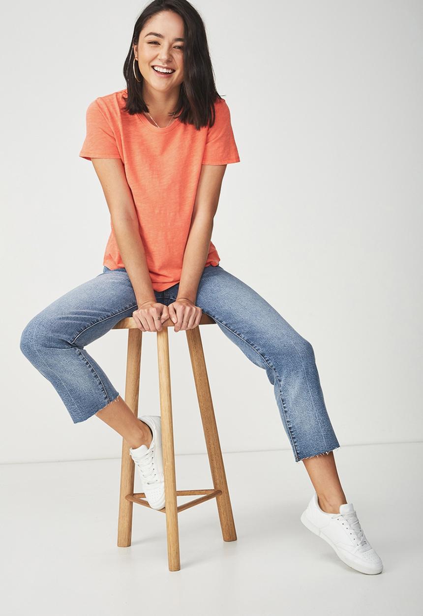 Cotton On - Crew T-shirt - coral