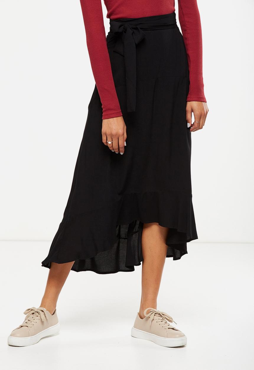 Cotton On - Woven Carlette maxi skirt - black