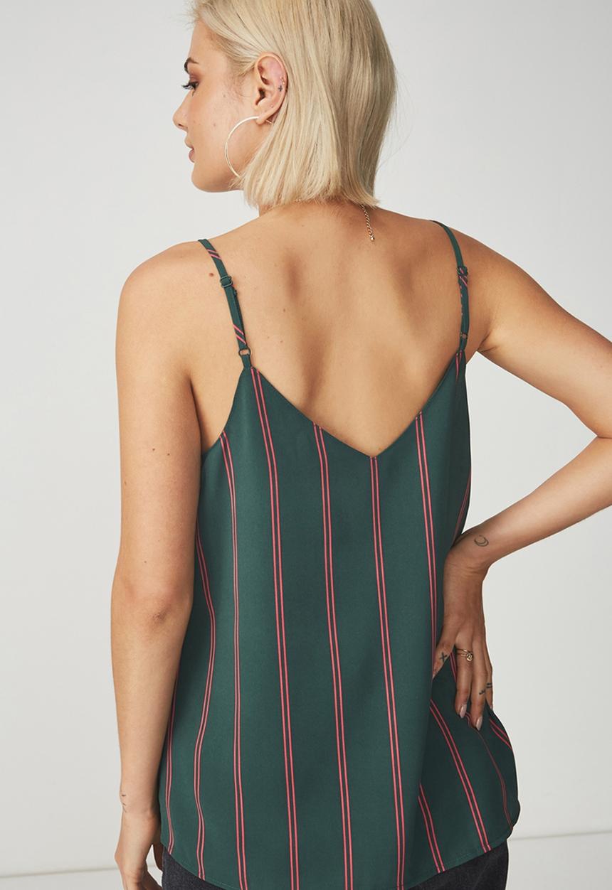 Cotton On - Astred cami - green & coral 