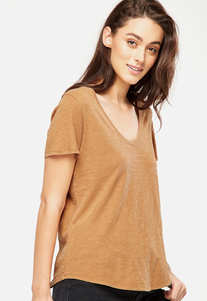 Cotton On - Deep v - tan 