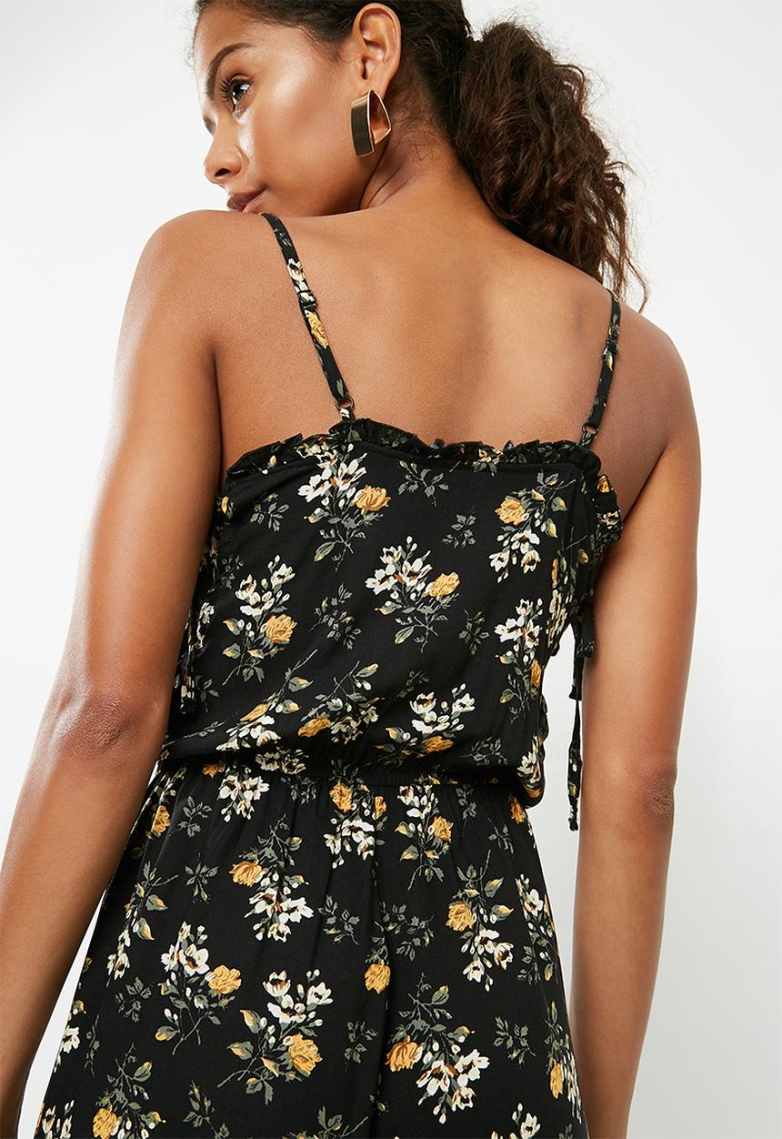 New Look - Carrie lattice side jumpsuit - black 