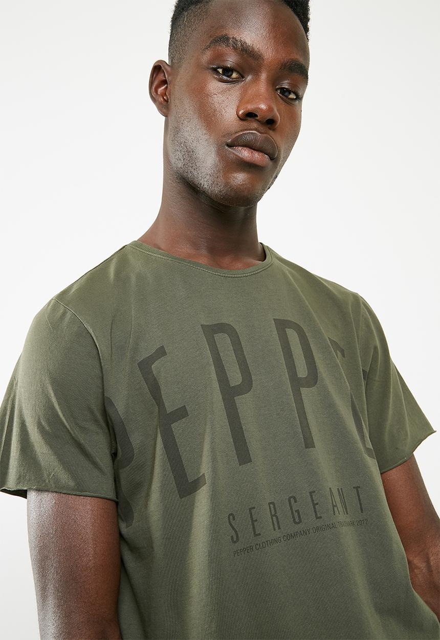S.P.C.C - Raw edge printed tee - green 