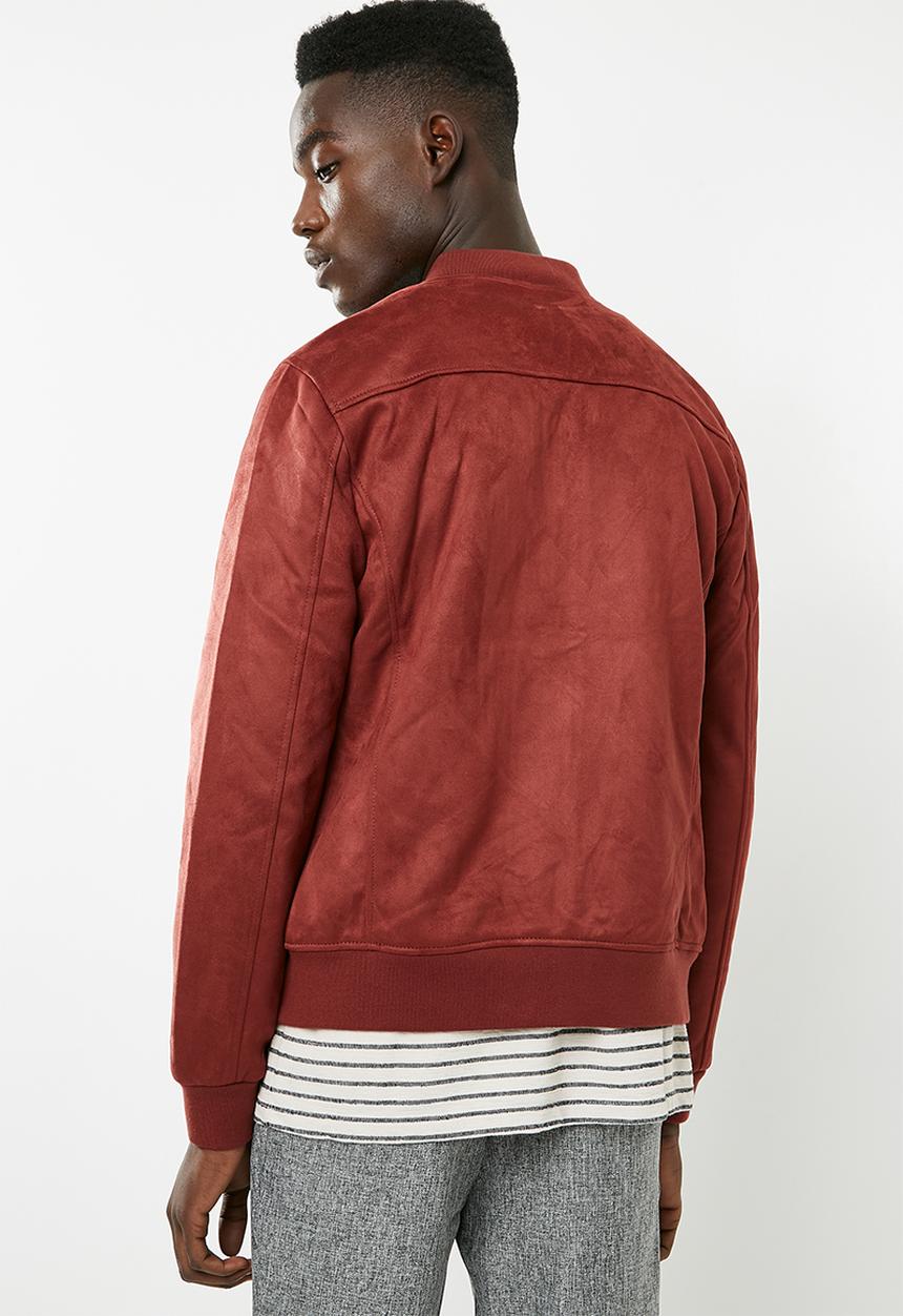 New Look - Suede bomber - red 