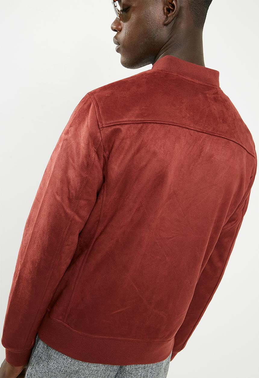 New Look - Suede bomber - red 