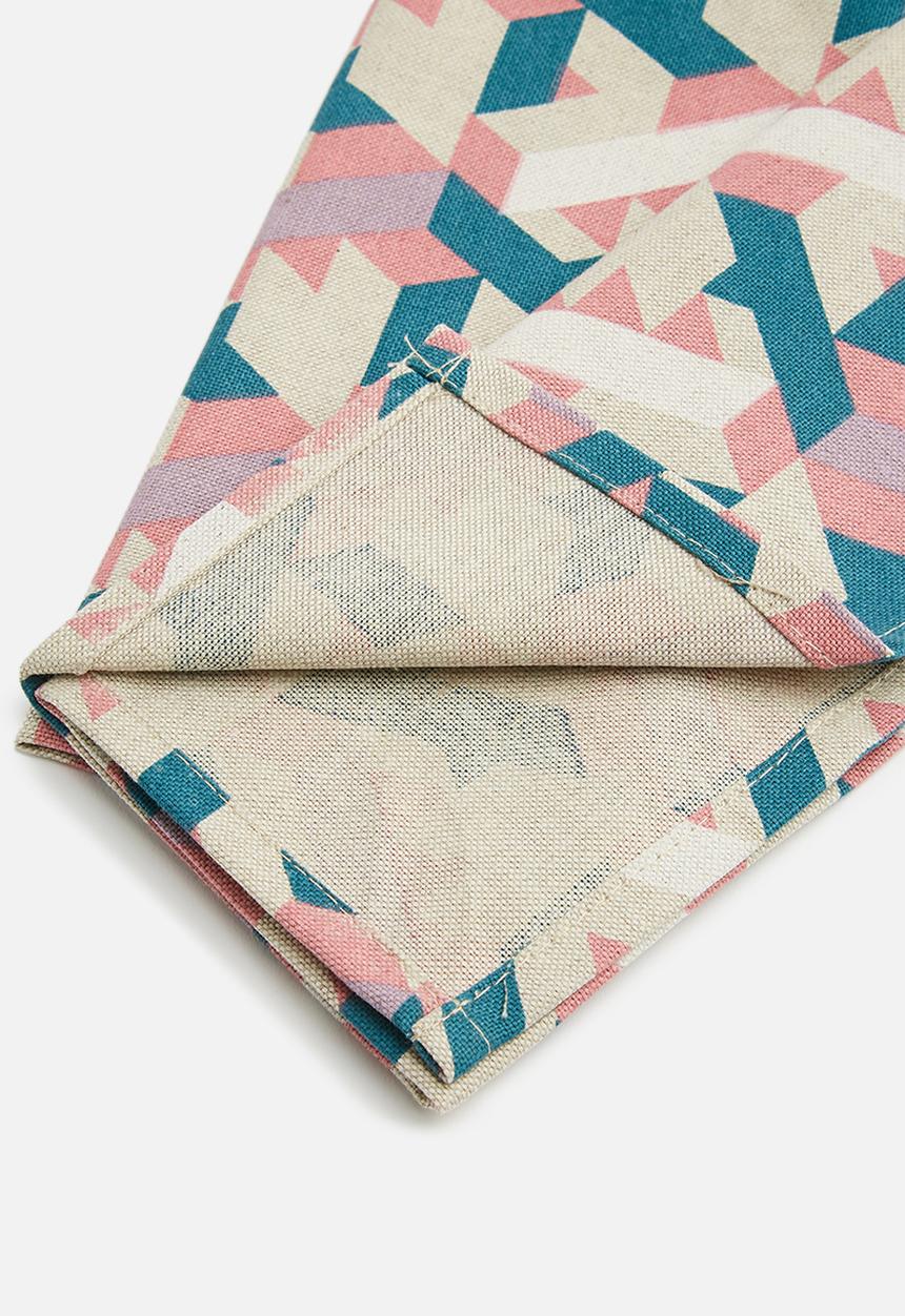 Grey Gardens - Geometric napkin set of 2 - multi