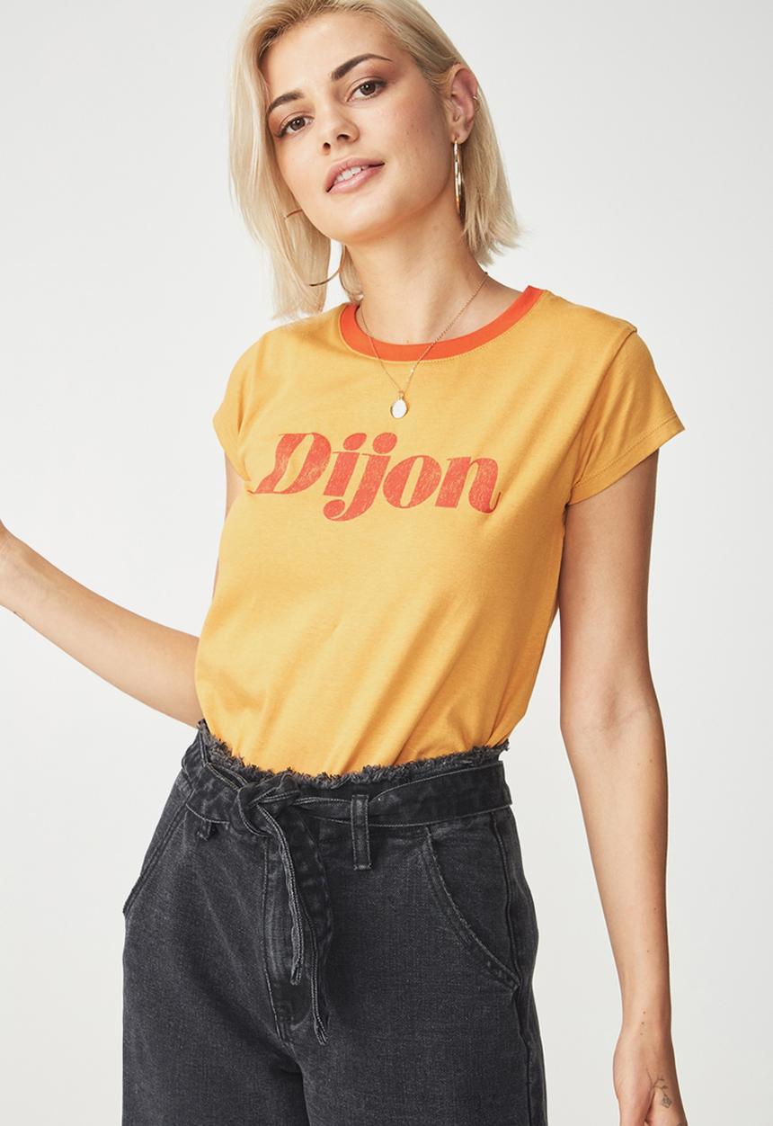 Cotton On - Tbar friends graphic tee - yellow