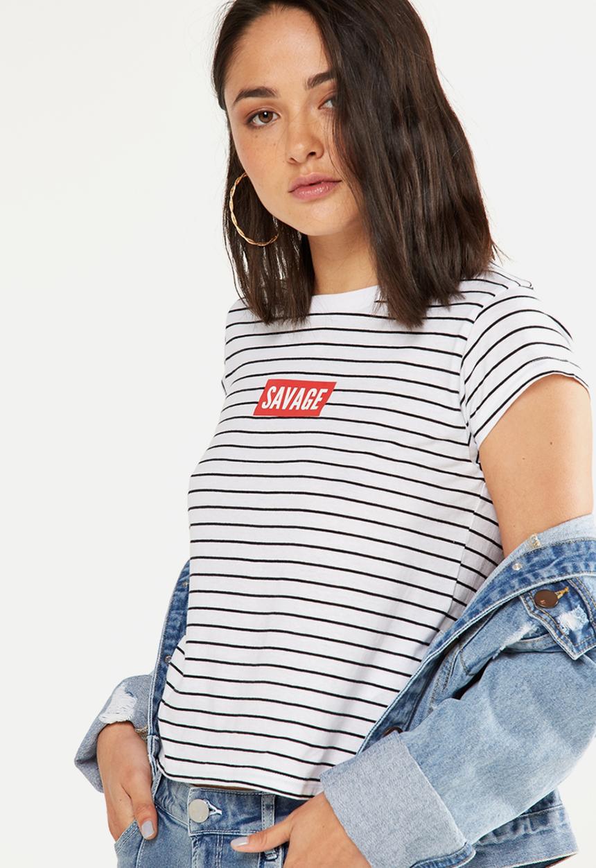 Cotton On - Tbar graphic tee - black & white