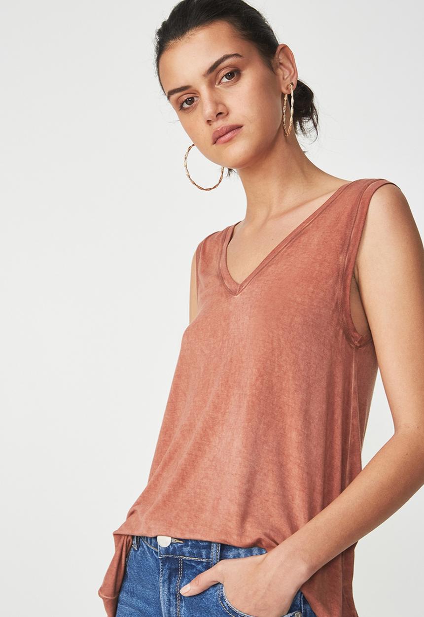 Cotton On - Laura detail tank - tan