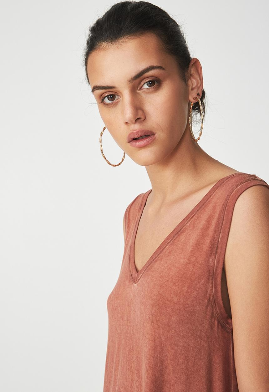 Cotton On - Laura detail tank - tan