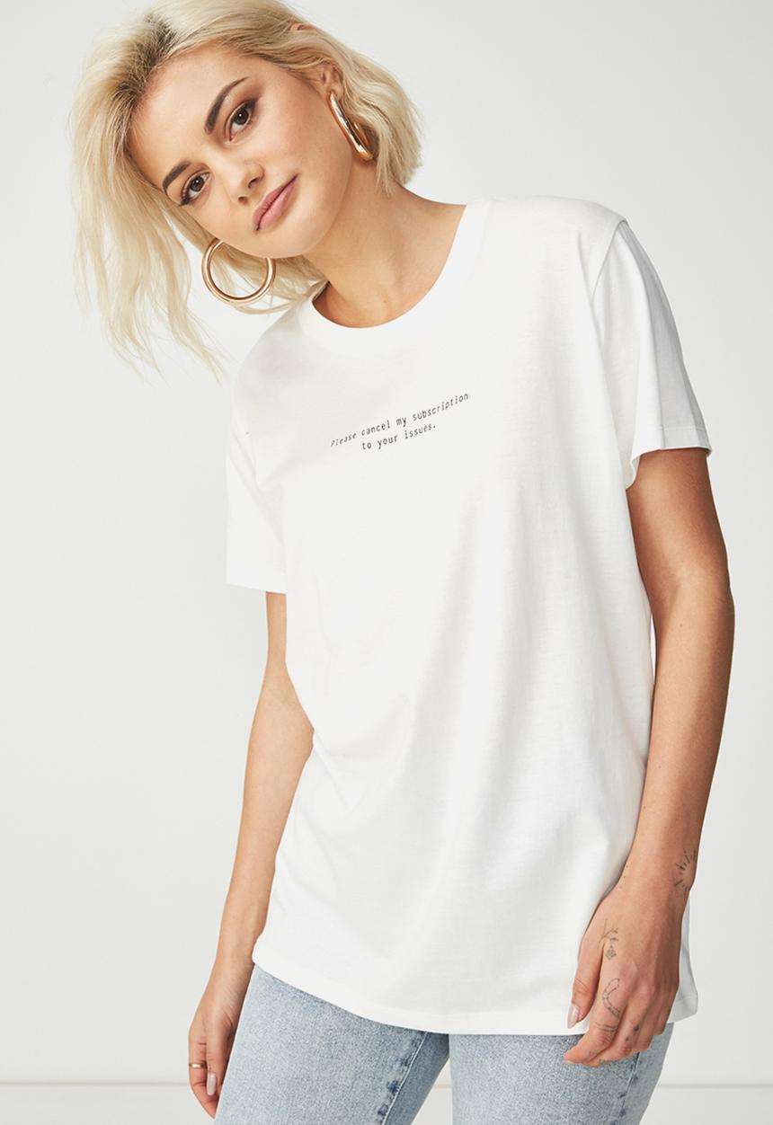 Cotton On - Tbar fox graphic T-shirt - white