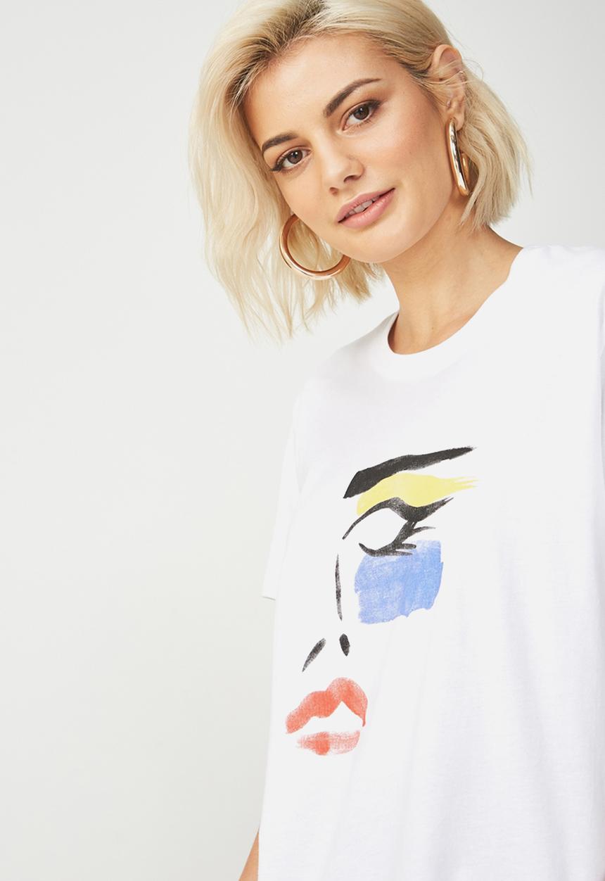 Cotton On - Tbar fox graphic T-shirt - white