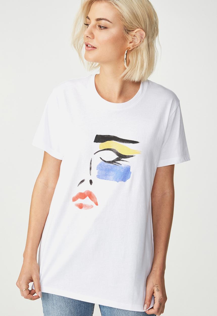 Cotton On - Tbar fox graphic T-shirt - white