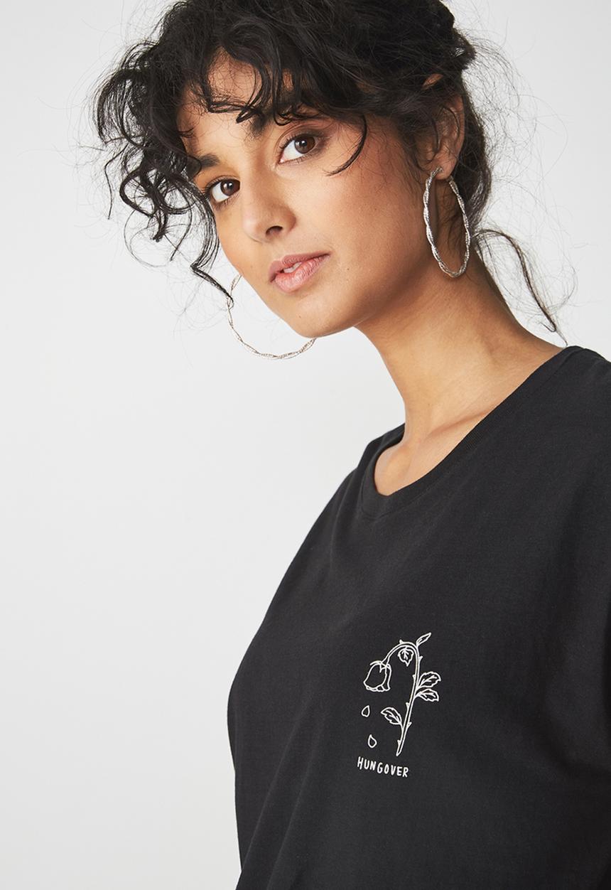 Cotton On - Drop shoulder T-shirt - black