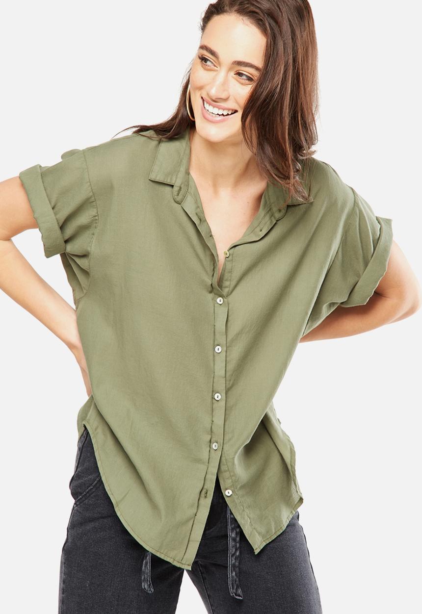 Cotton On - Cassie short sleeve shirt - green