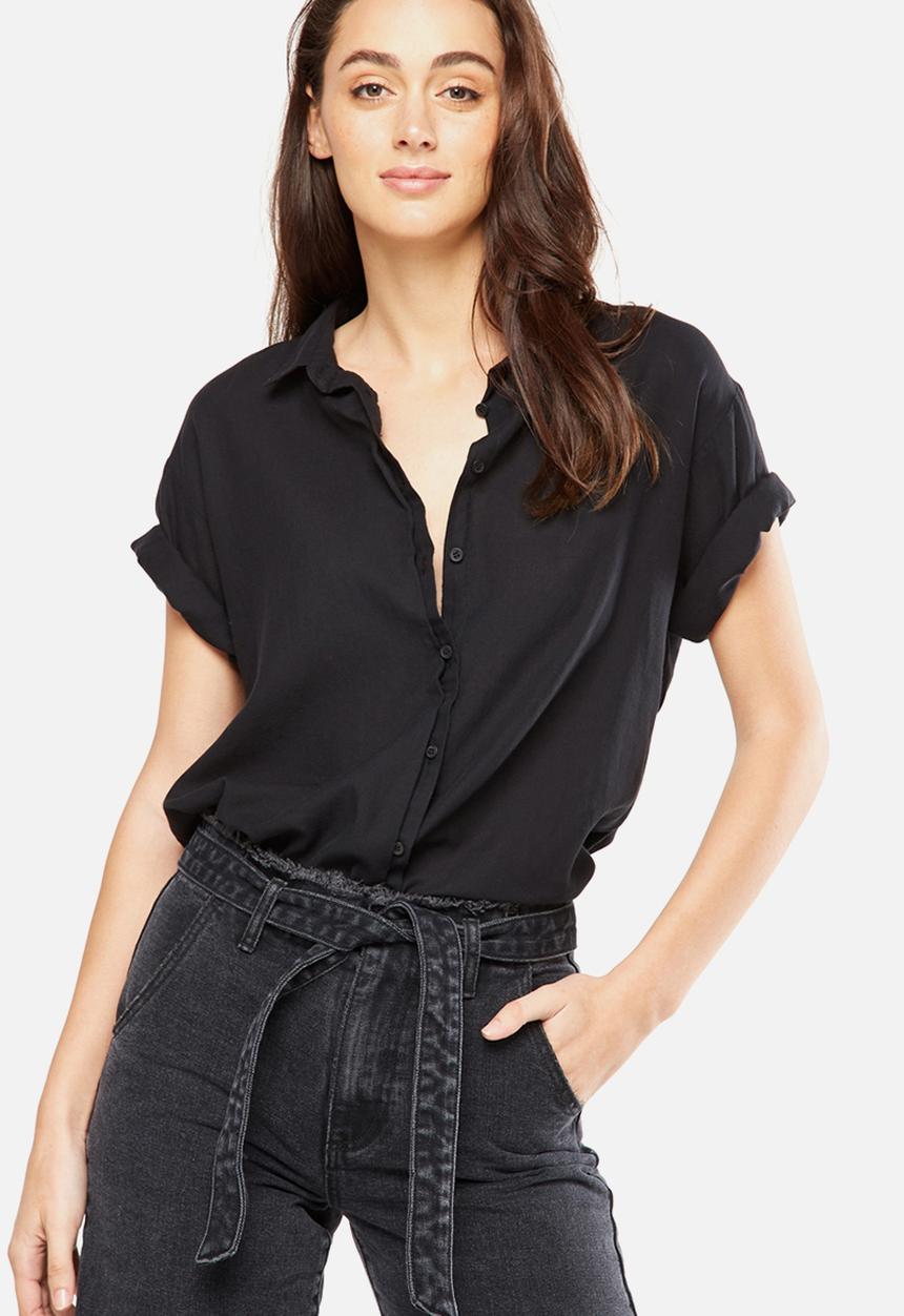 Cotton On - Cassie short sleeve shirt - black