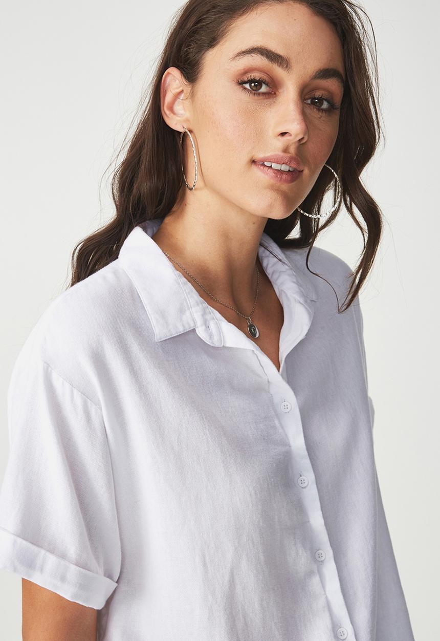 Cotton On - Cassie short sleeve shirt - white