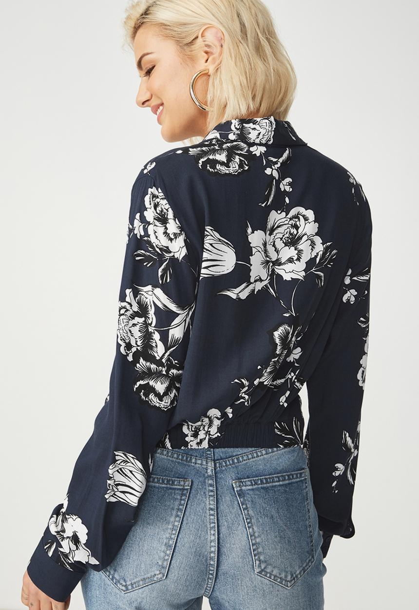 Cotton On - Twist front blouse - navy