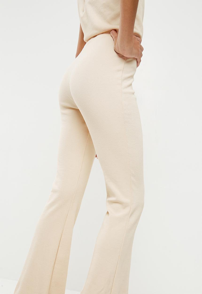 Missguided - Rib flare leg sleevless jumpsuit - cream 