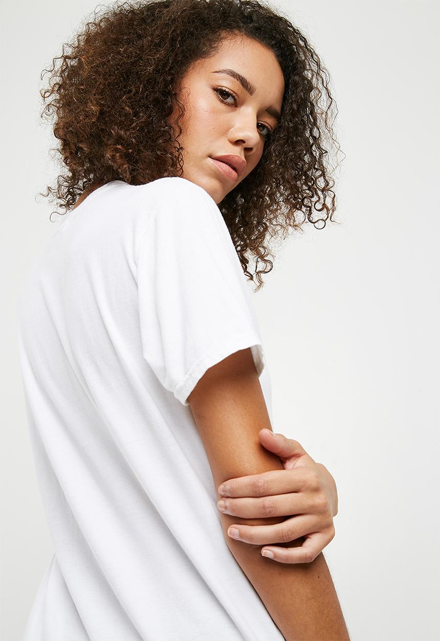 Missguided - Havana washed graphic t-shirt - white 