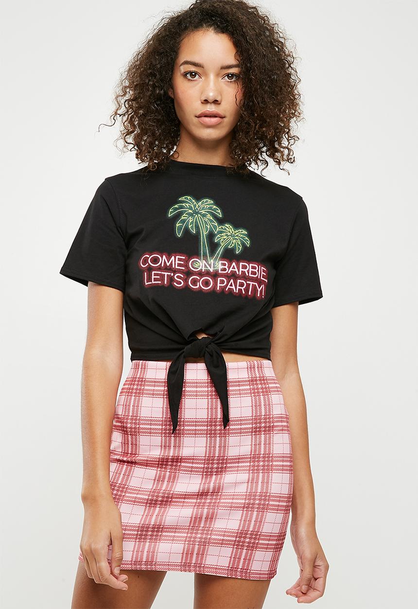 Missguided - Come on barbie knotted T-shirt - black 