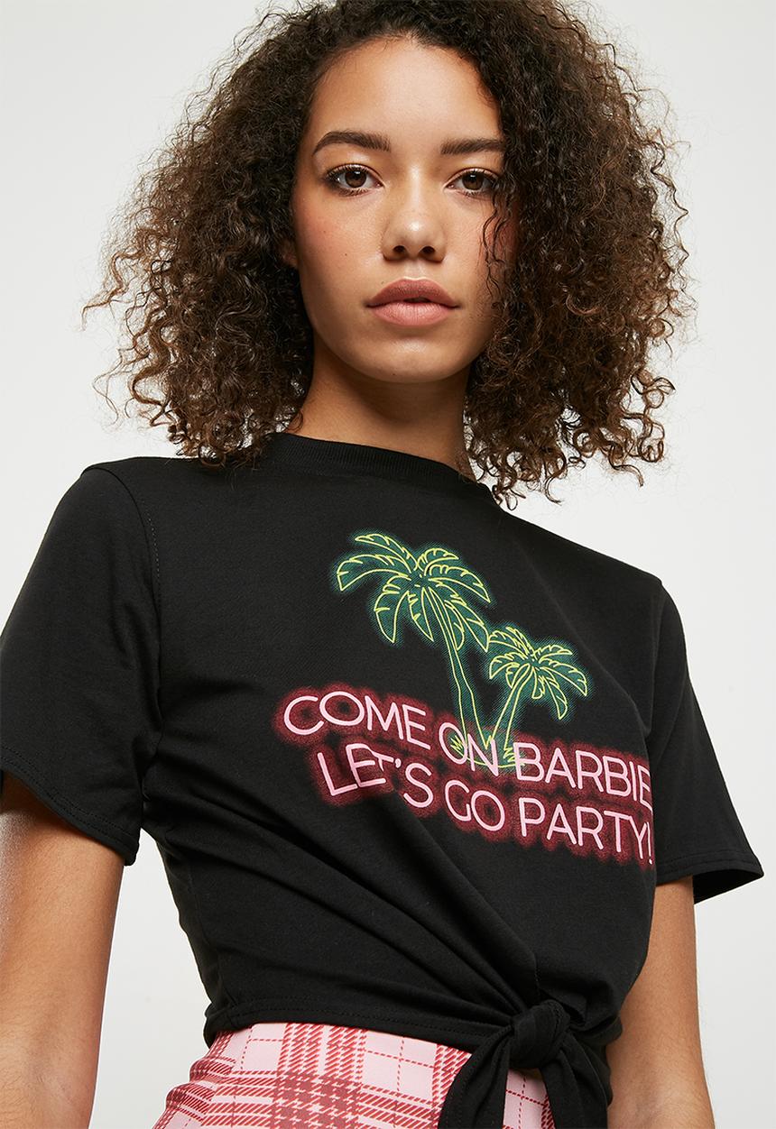 Missguided - Come on barbie knotted T-shirt - black 