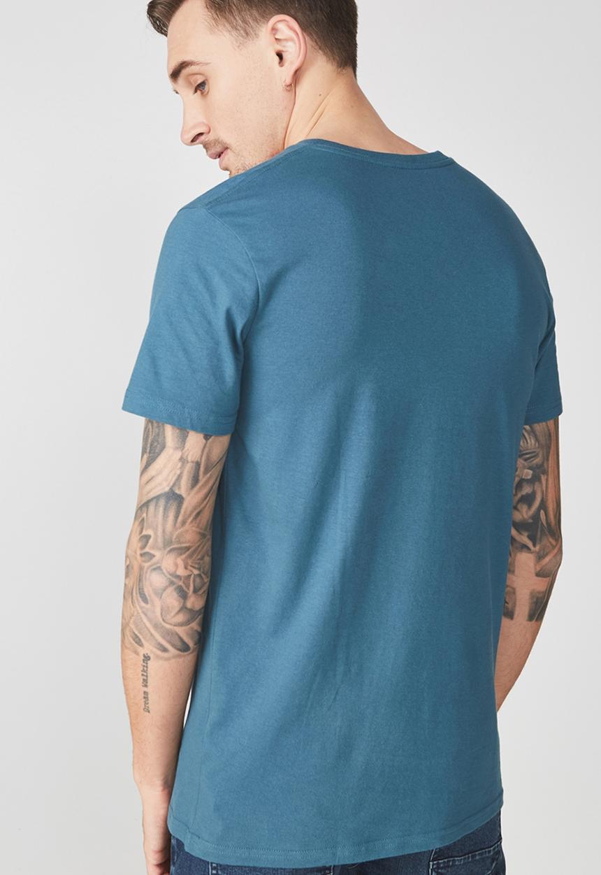 Cotton On - Essential V-neck tee - petrol blue