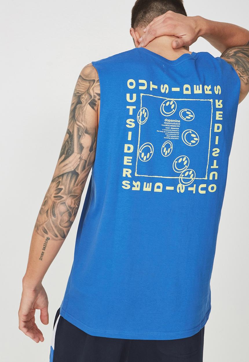 Cotton On - Tbar muscle tee - blue 