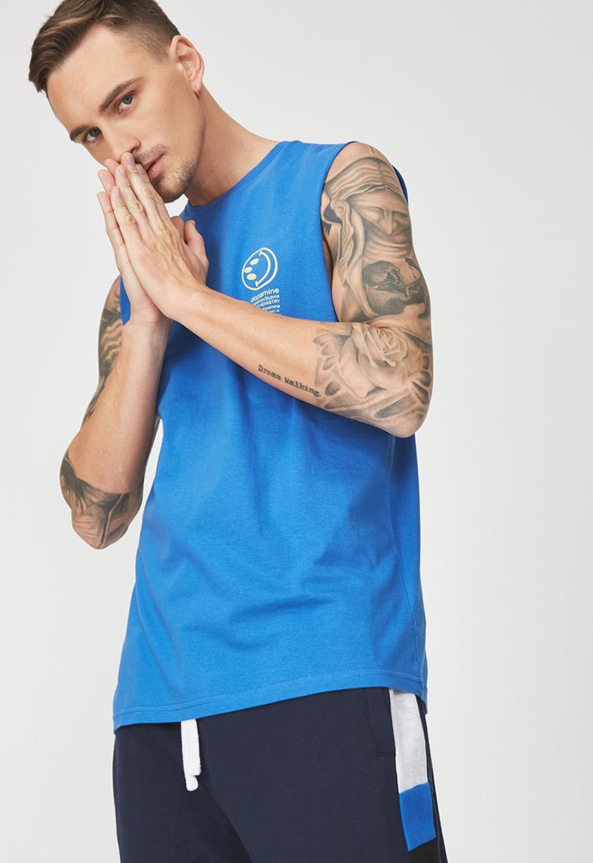 Cotton On - Tbar muscle tee - blue 