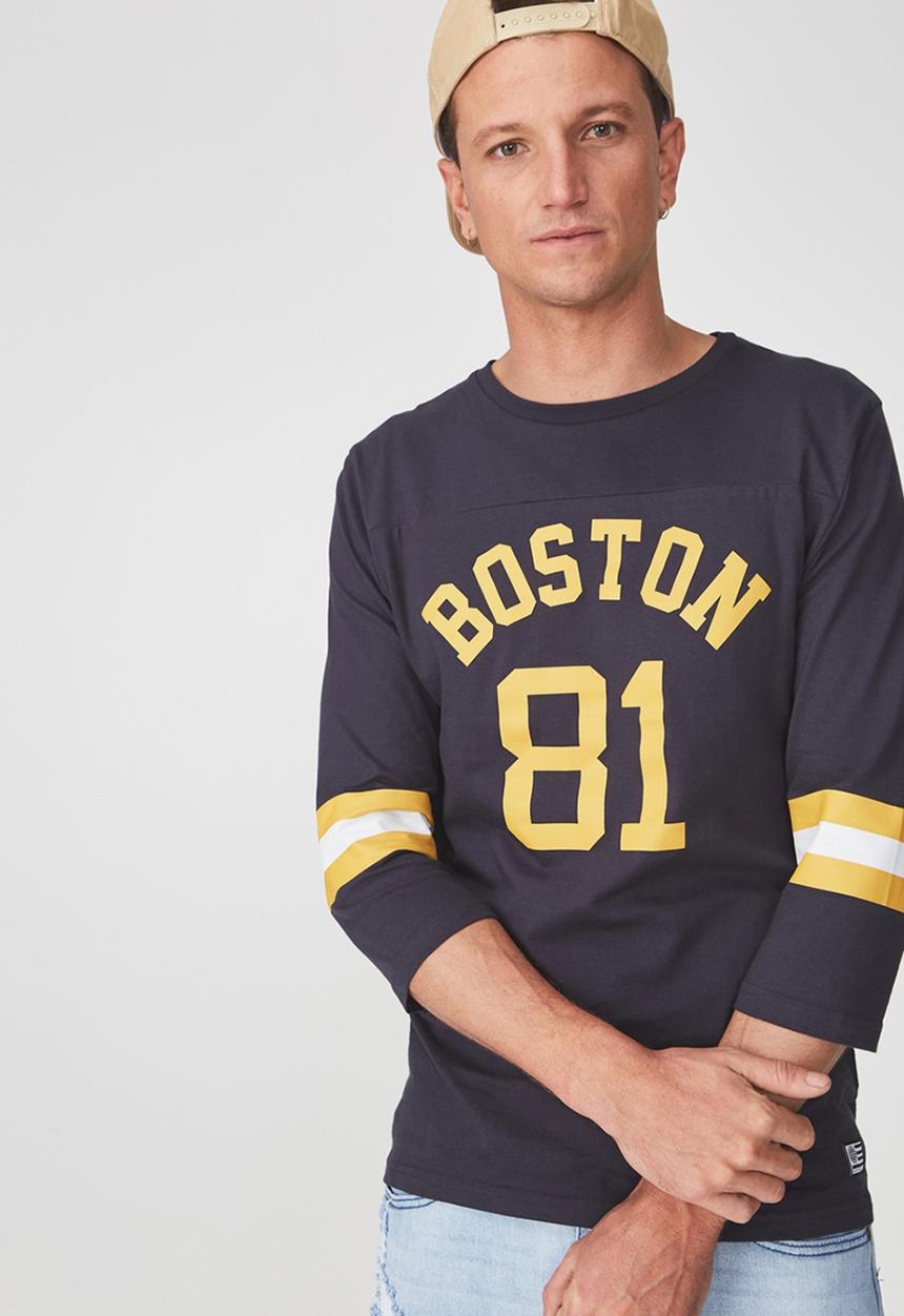 Cotton On - Tbar 3/4 baseball tee - navy