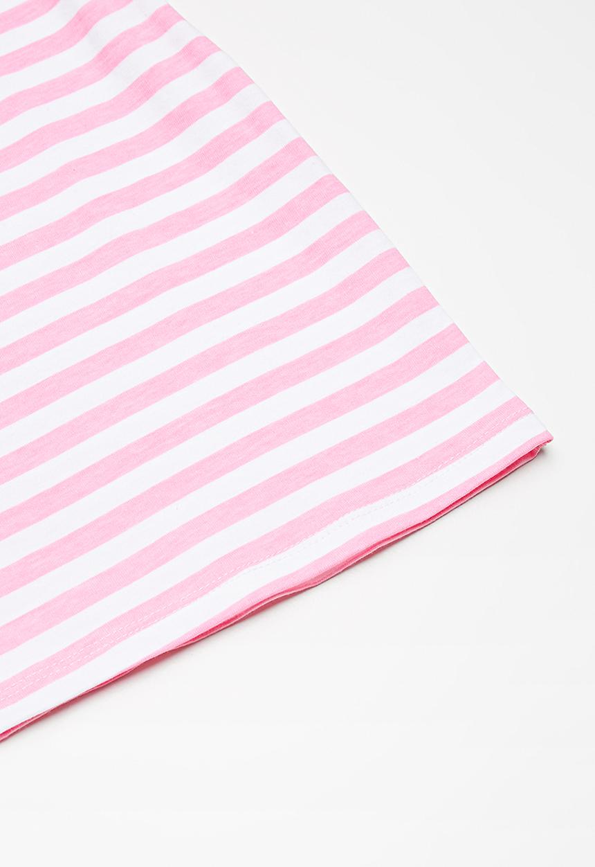 Superbalist - Kids girls  ruffle sleeve top - pink & white 
