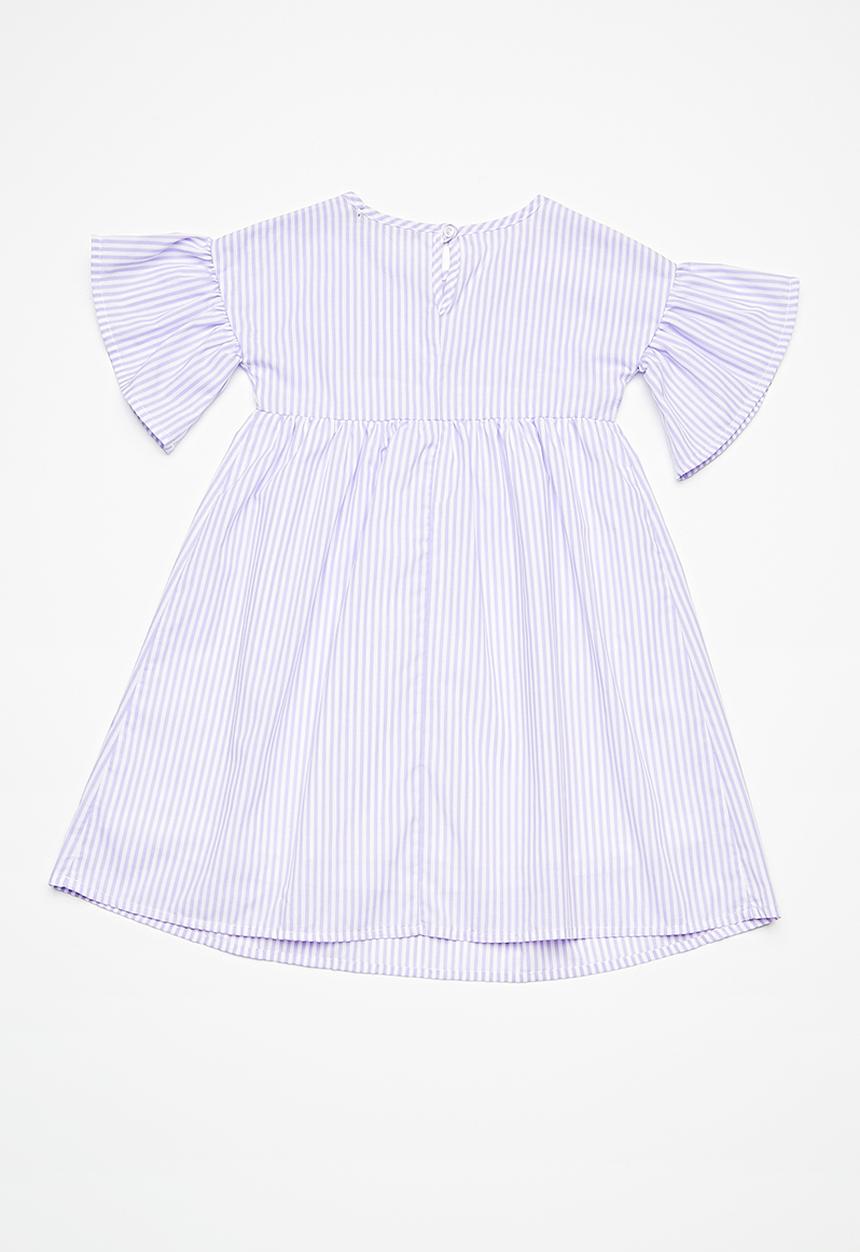 Superbalist - Fluted sleeve dress - purple & white 