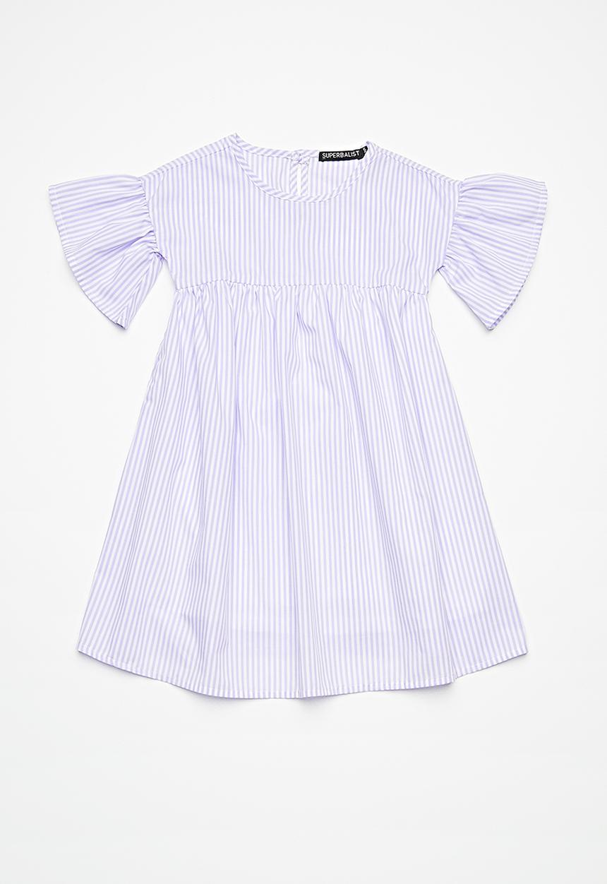 Superbalist - Fluted sleeve dress - purple & white 