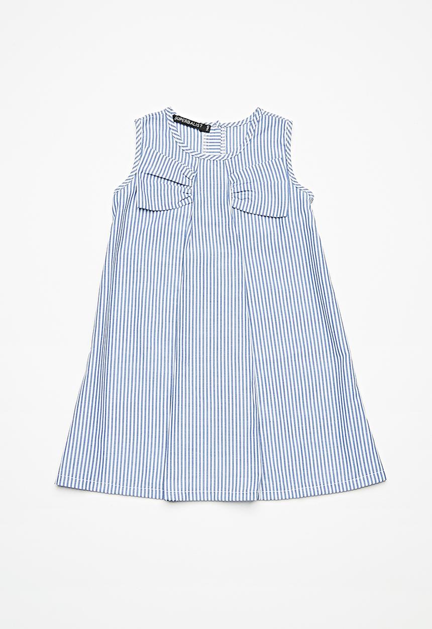 Superbalist - Bow shift dress - blue & white 