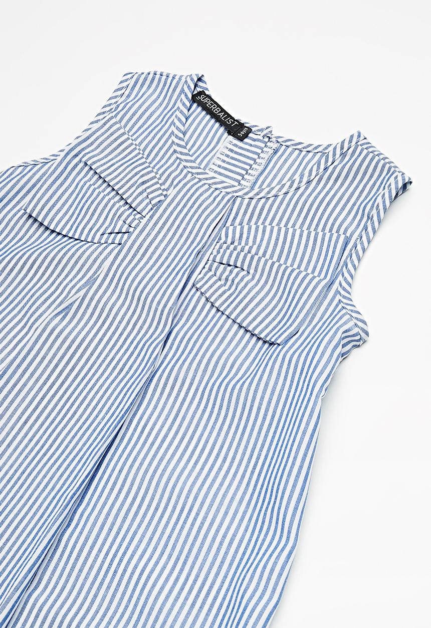 Superbalist - Bow shift dress - blue & white 