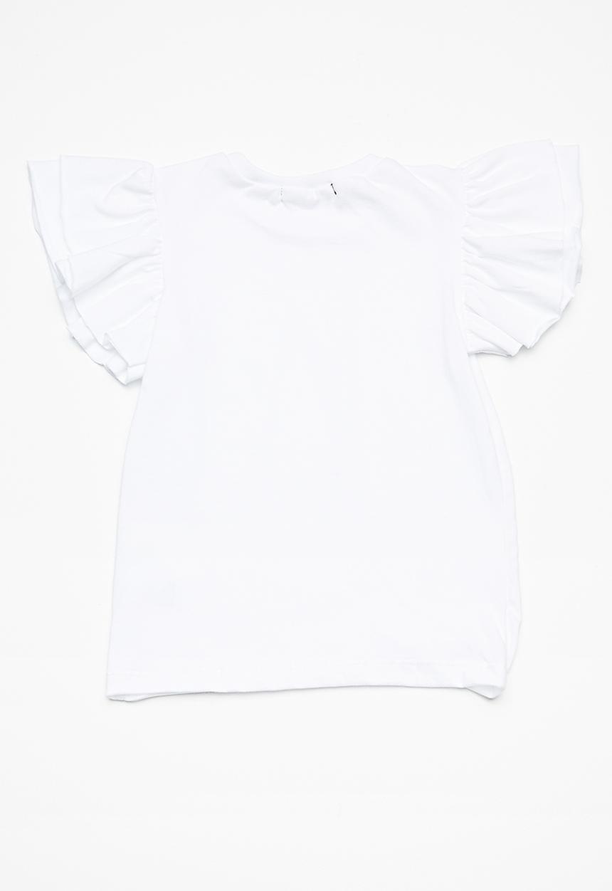 Superbalist - Kids girls ruffle sleeve top - white