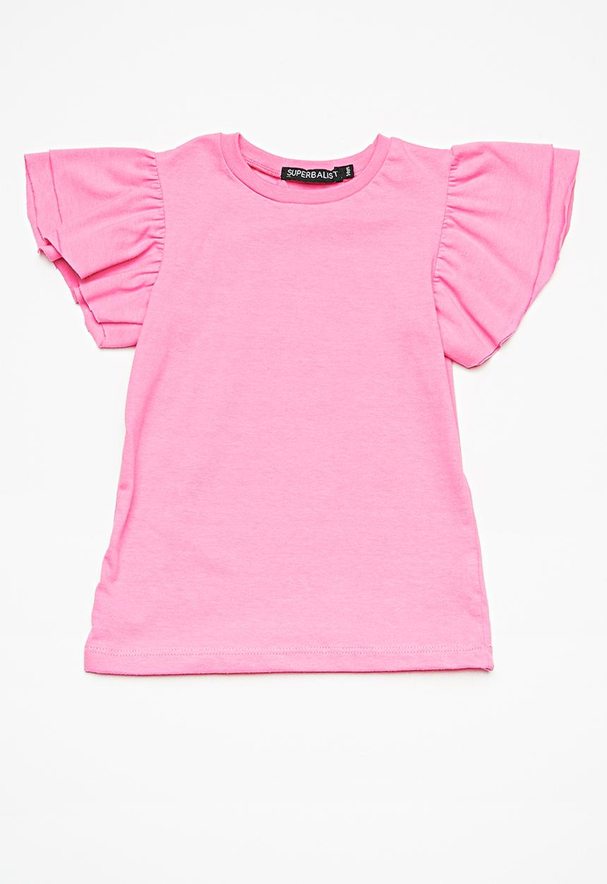 Superbalist - Kids girls ruffle sleeve top - pink 