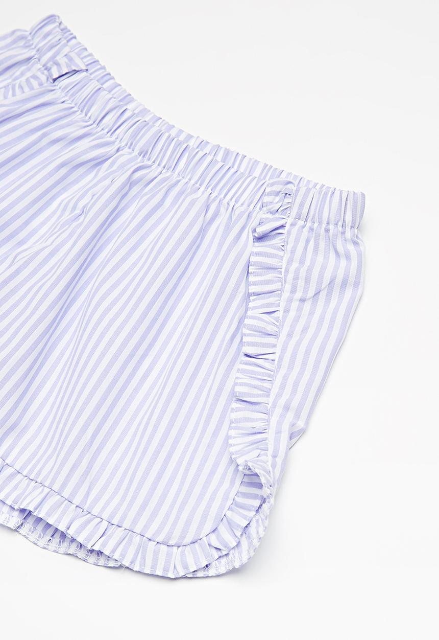 Superbalist - Frill detail shorts - lilac and white 