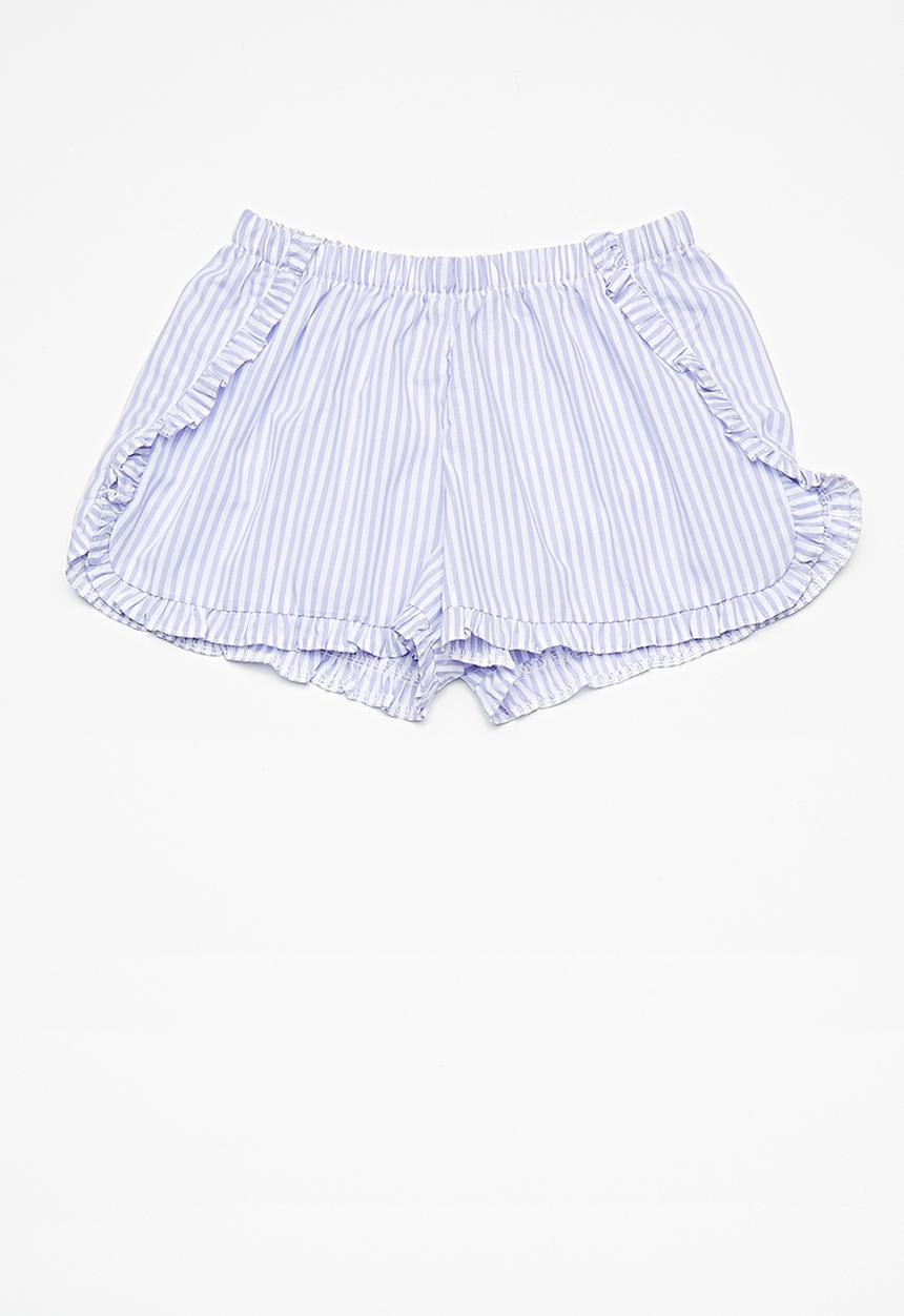 Superbalist - Frill detail shorts - lilac and white 