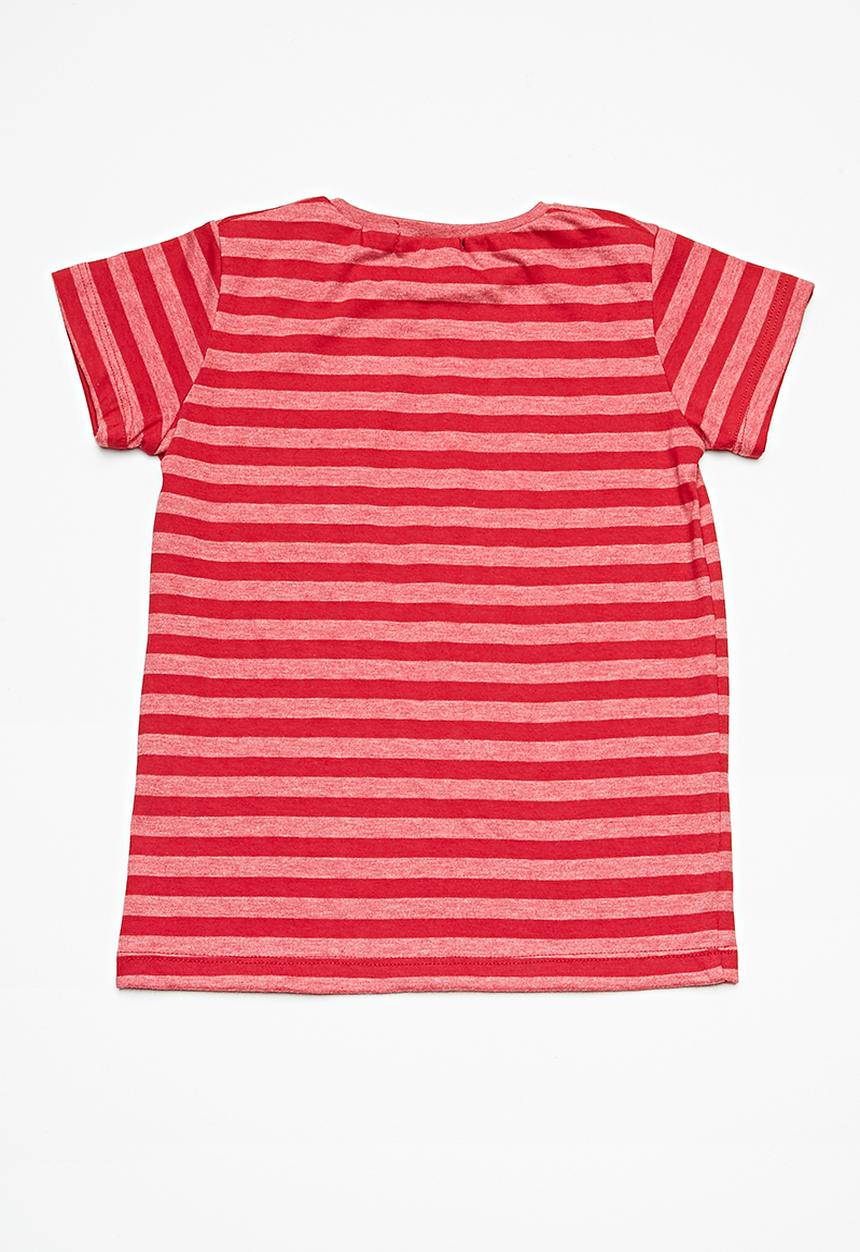 Superbalist - Kids boys striped crew neck tee - red 