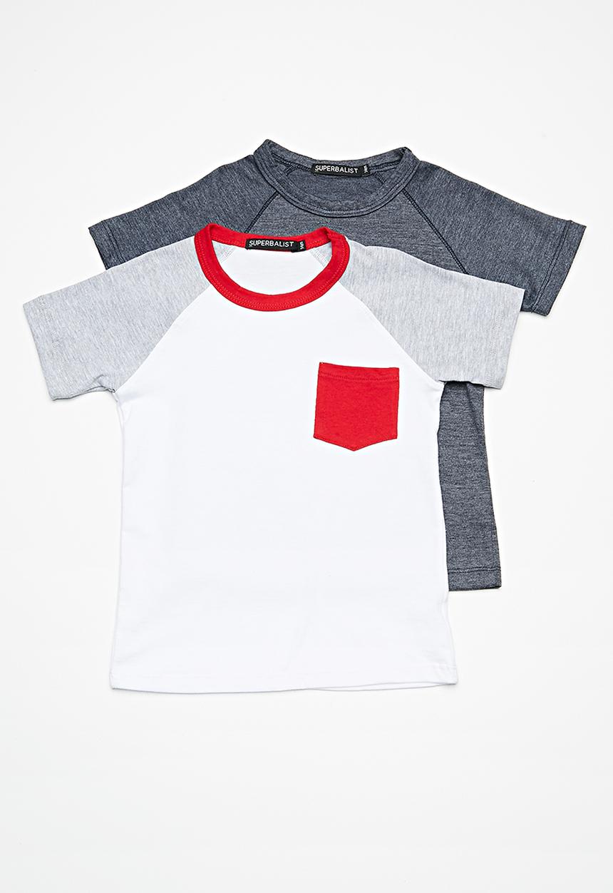 Superbalist - Kids boys 2 pack raglan tee - multi