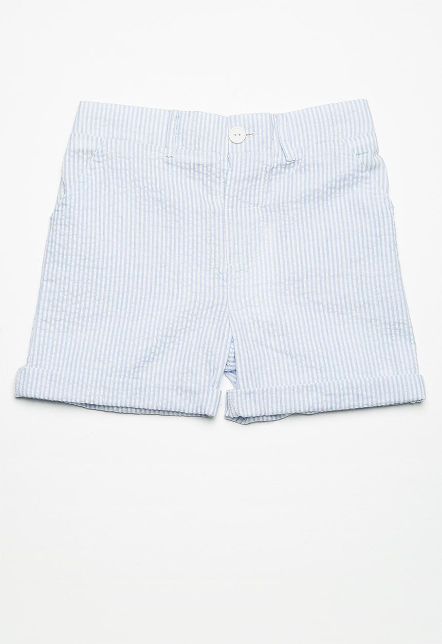Superbalist - Pocket chino long shorts - blue & white